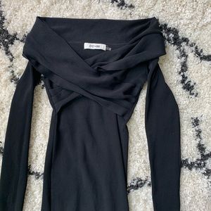 Do+Be off the shoulder + form fitting formal dress